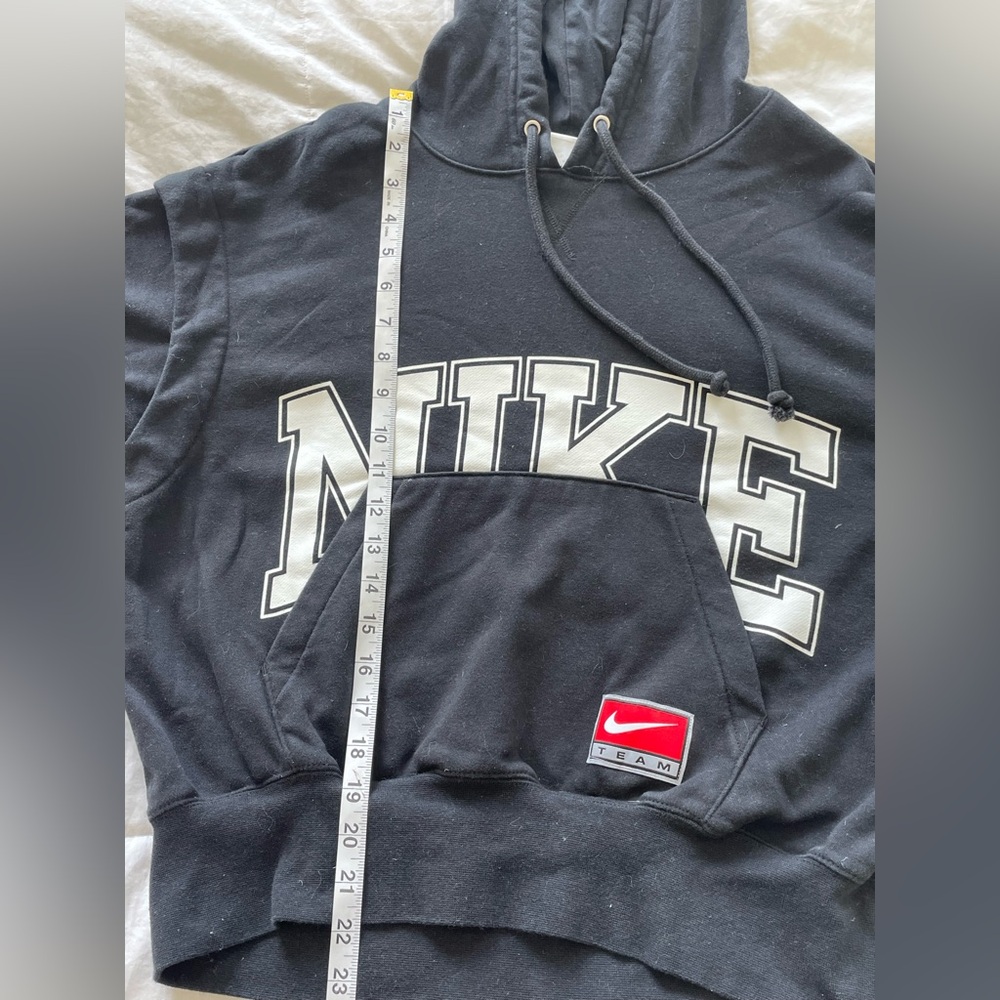 Nike Black Oversized Hoodie XS | Bold Arch Logo Pullover | Streetwear Essential - Picture 8 of 11